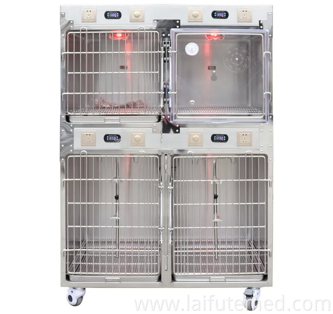 Veterinary Hospital Stainless Steel Pet Vet Oxygen Cage for Animal Cat Dog